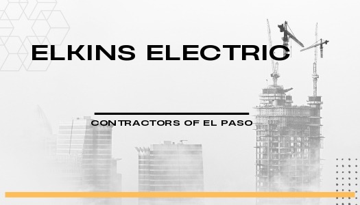 Elkins Electric branding atop a modern construction site with cranes
